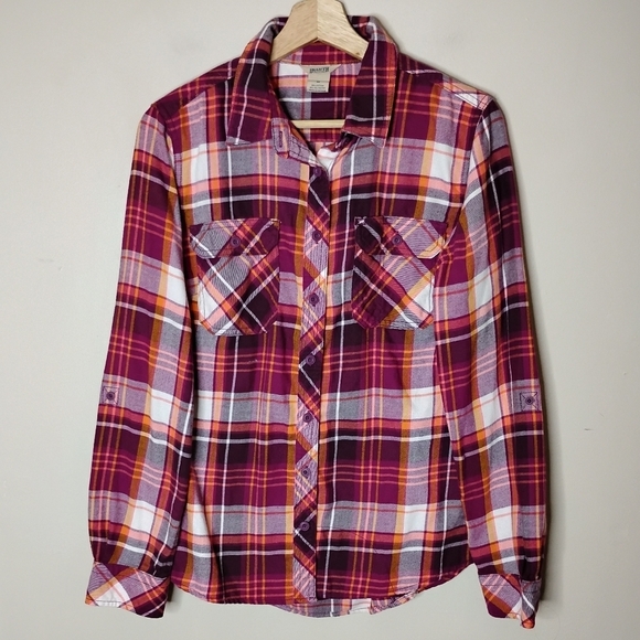 Duluth Trading Women’s Plaid Vented Flannel Shirt Outdoor Casual Hiking Size M - Picture 2 of 9